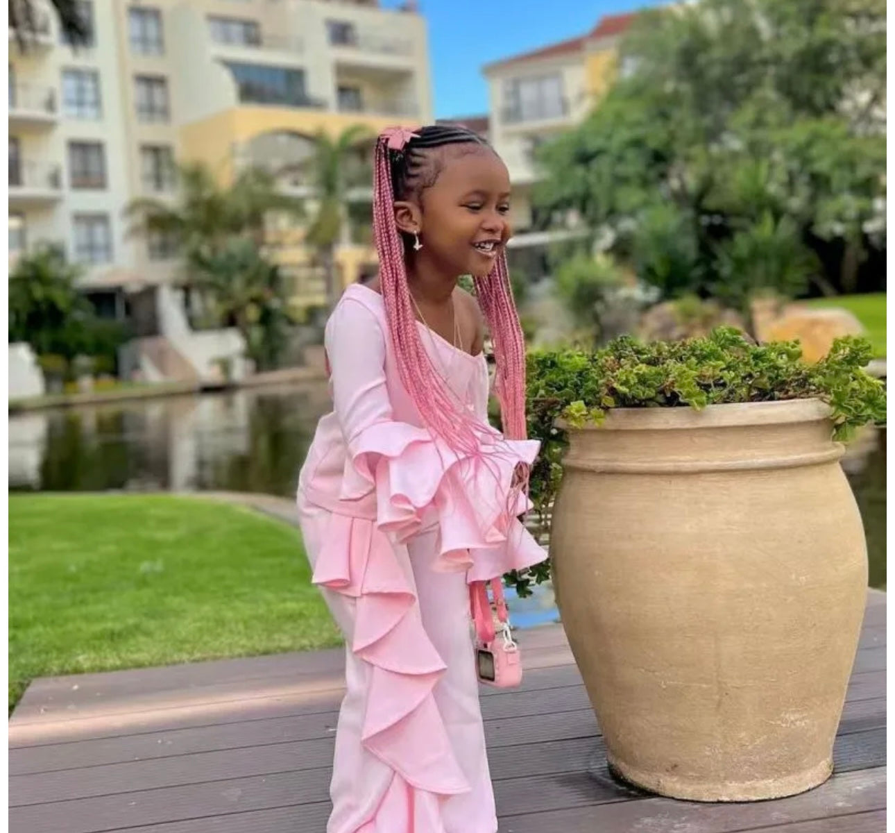 Off Shoulder Frill Cord- Vacation Wear