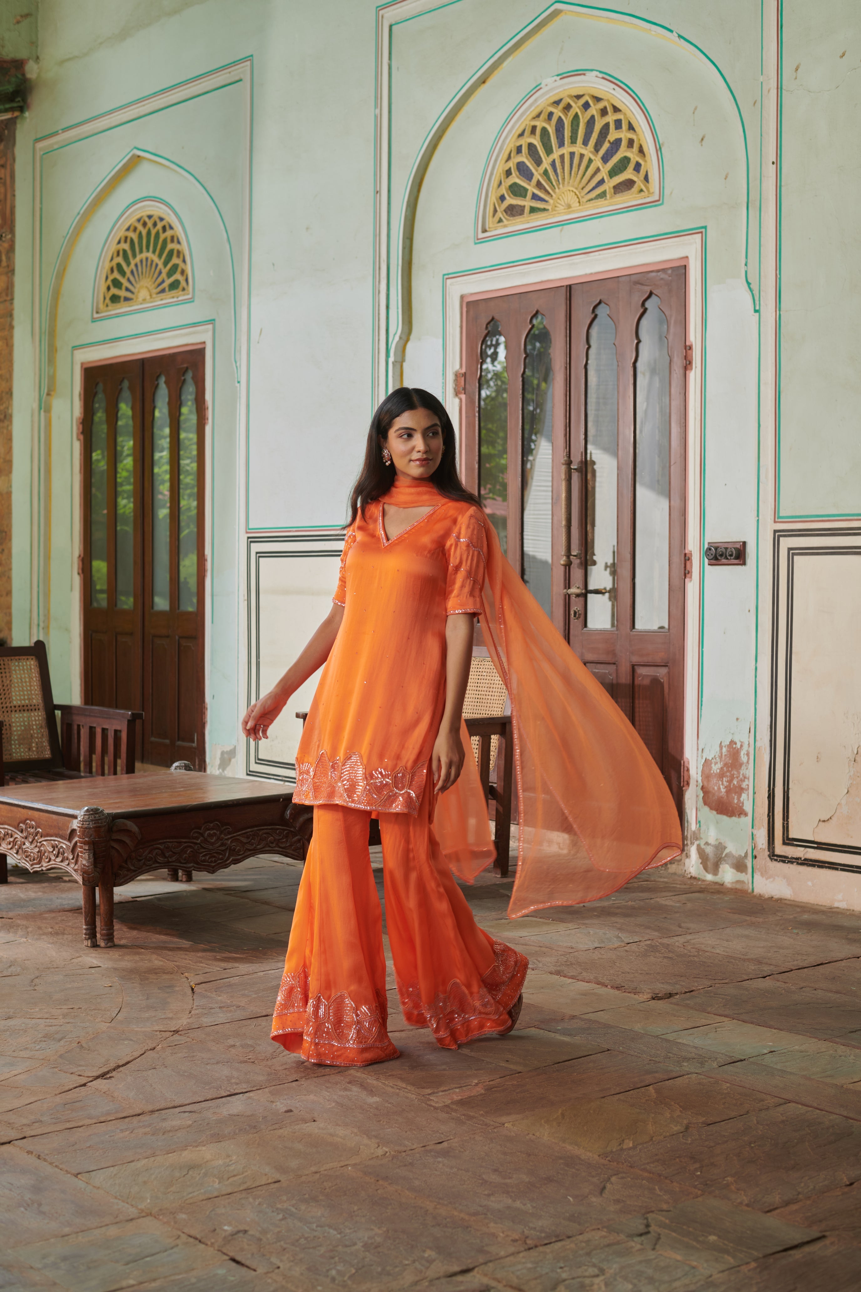 Arunima (अरुणिमा) - Embroidered Kurta & Palazzo Set