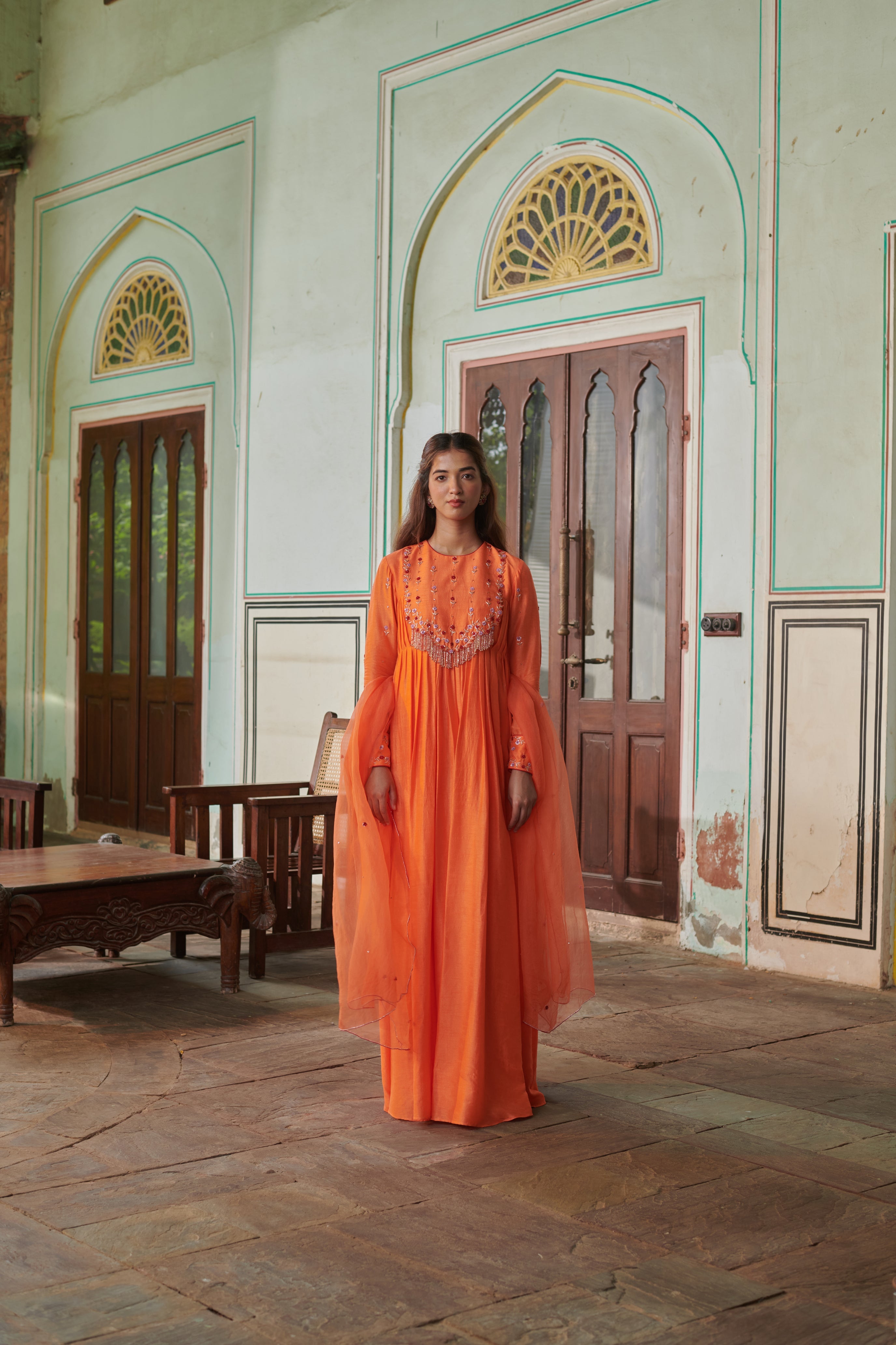 Ābhā (आभा) - Embroidered Anarkali Set