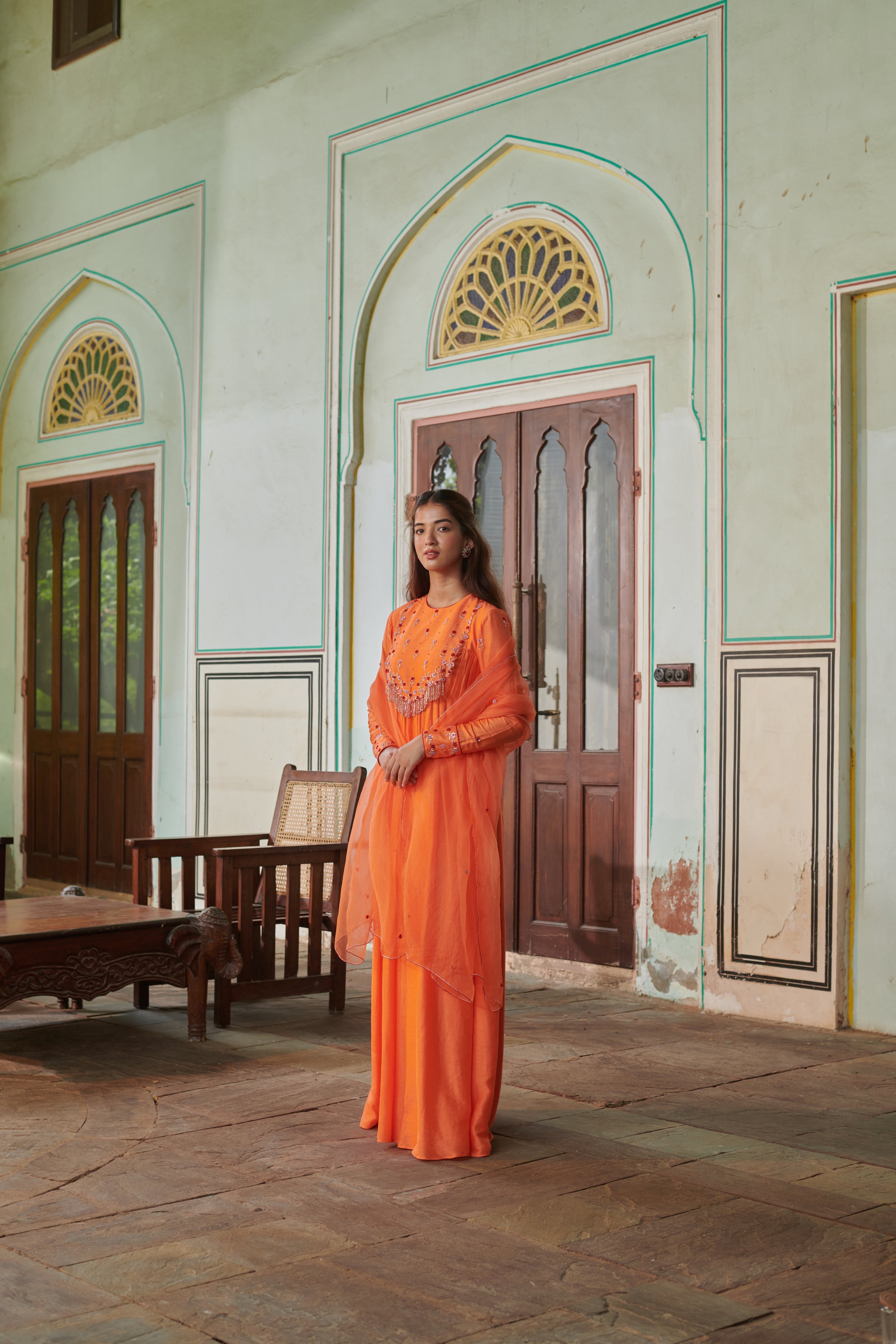 Ābhā (आभा) - Embroidered Anarkali Set