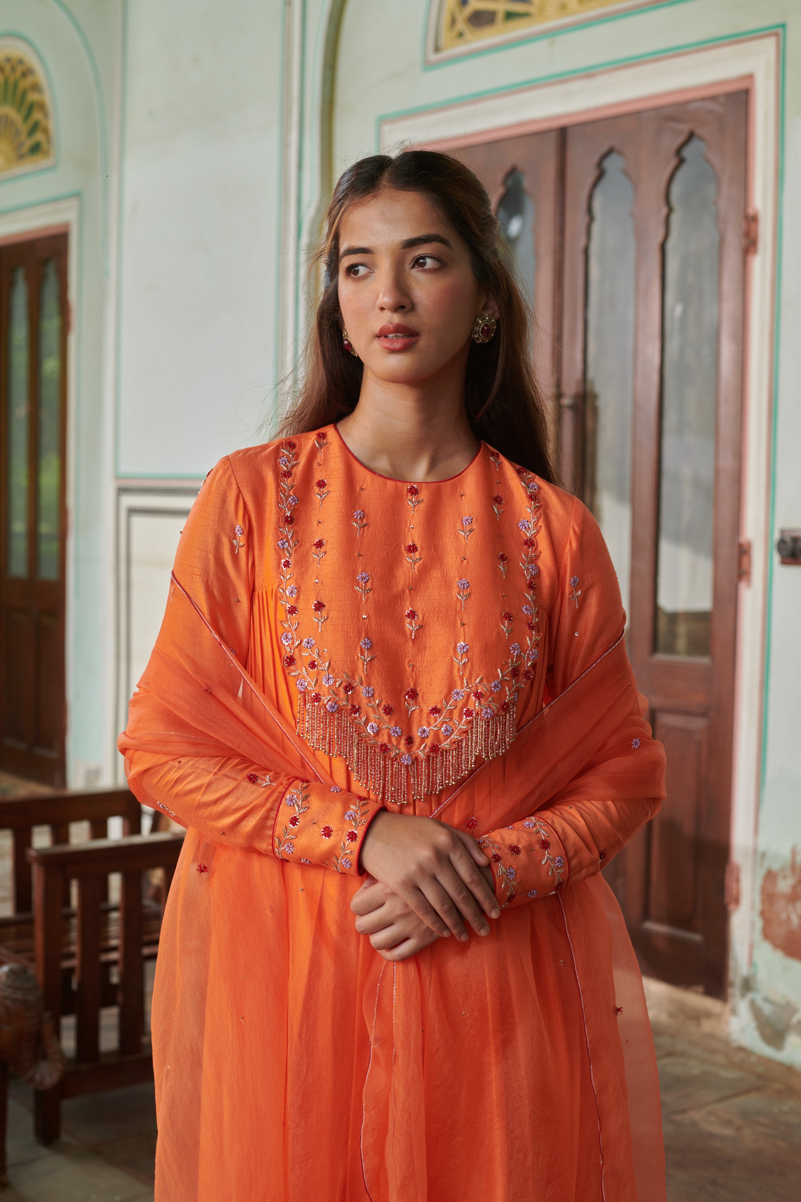 Ābhā (आभा) - Embroidered Anarkali Set