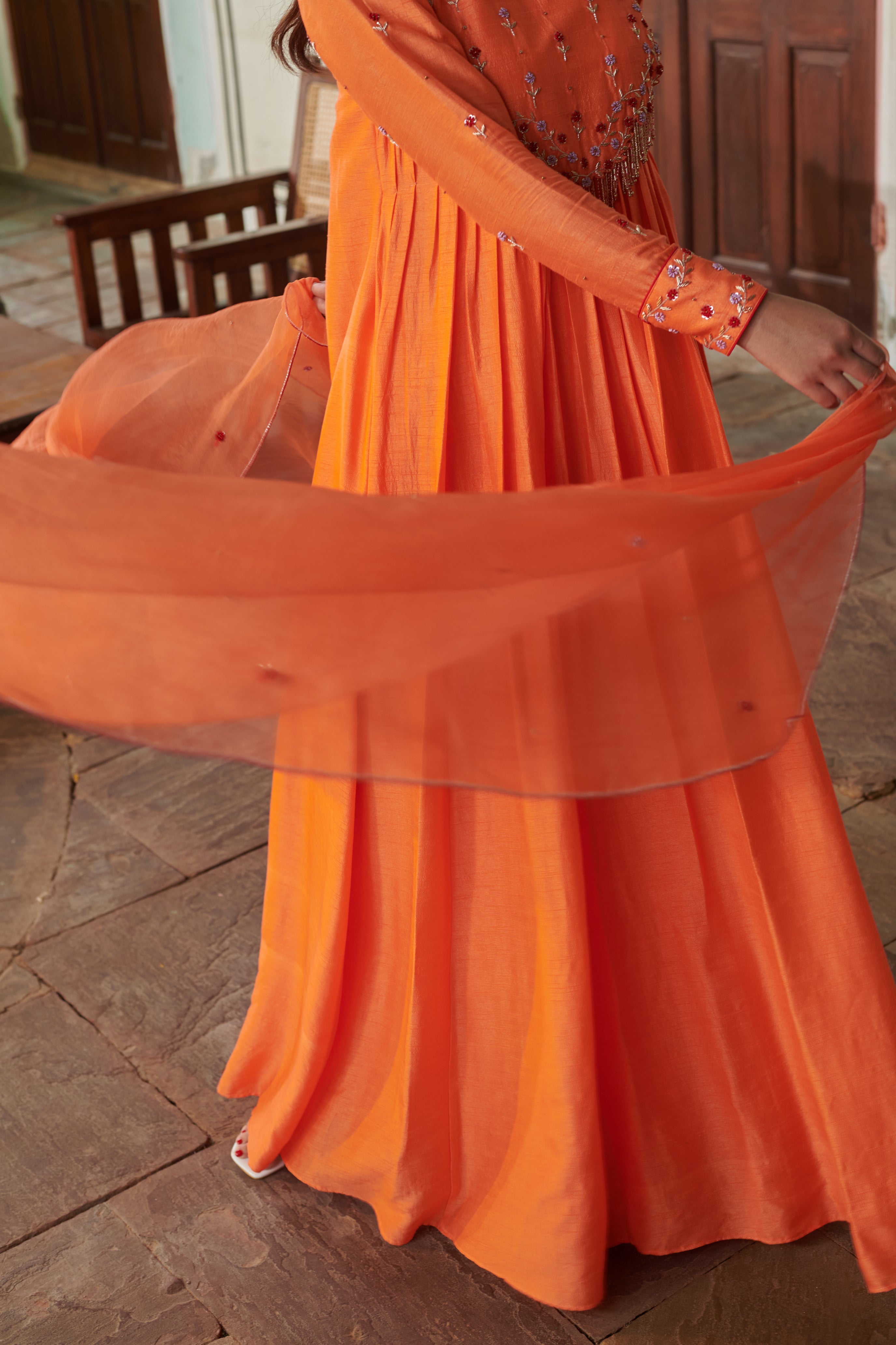 Ābhā (आभा) - Embroidered Anarkali Set