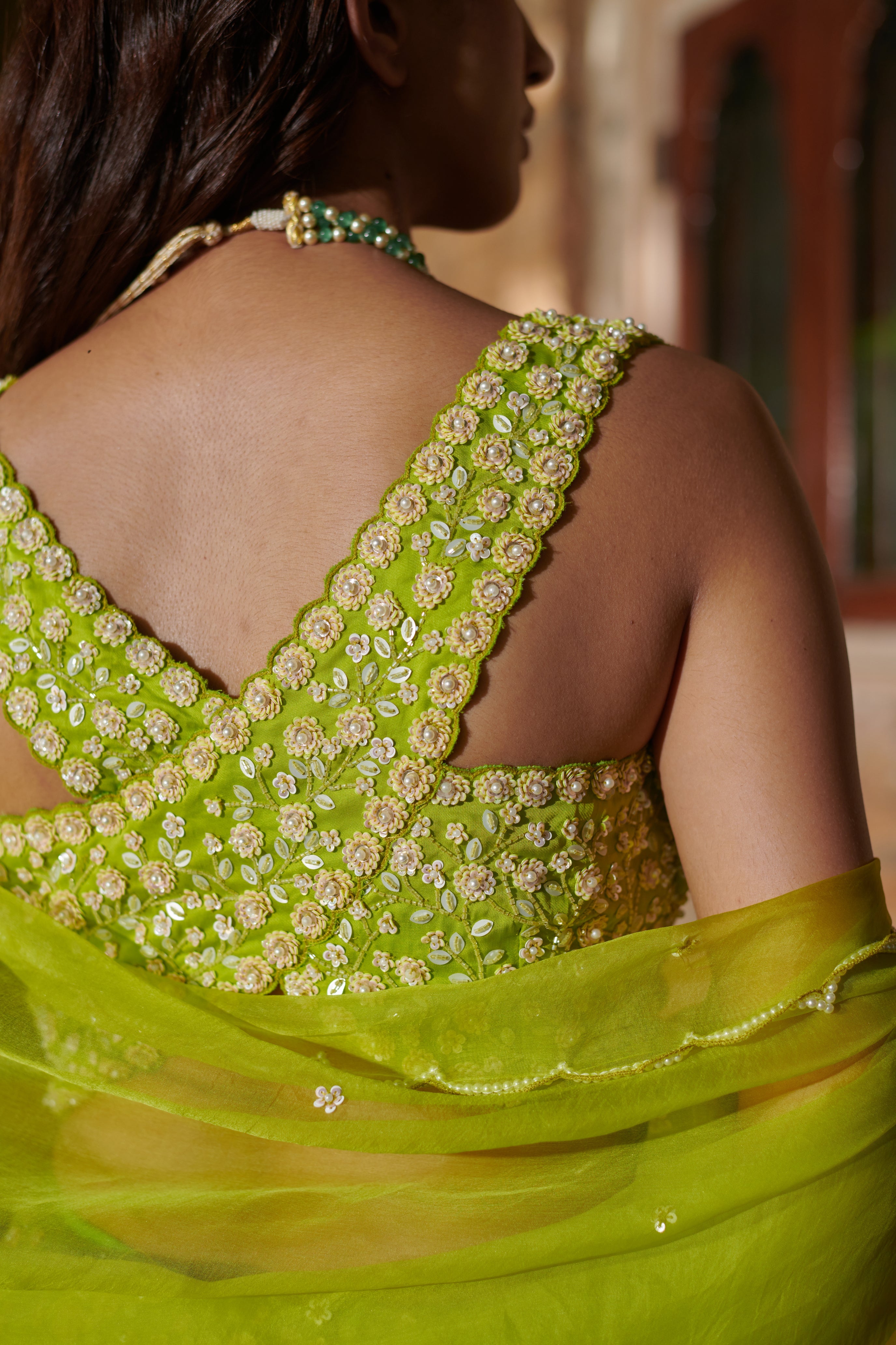 Tarangini (तरंगिणी) - Green Embroidered Lehenga Set