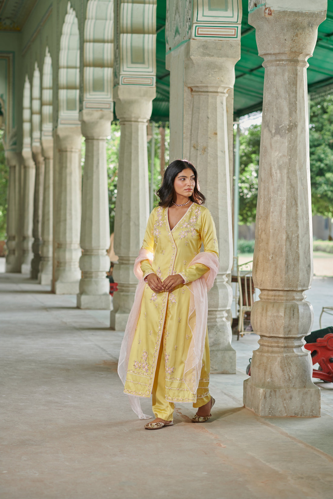 Suvarṇā (सुवर्णा) - Long Embroidered Kurta with Pants Set