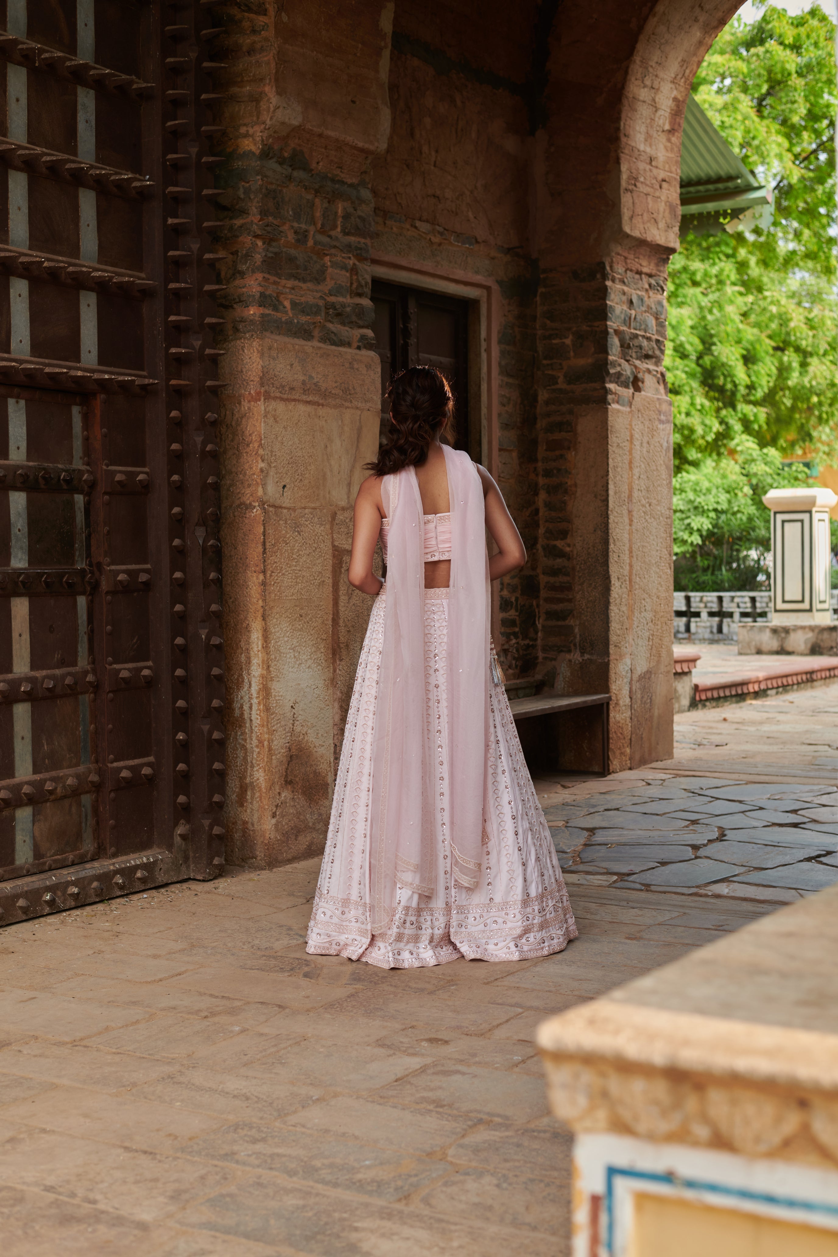Anokhī (अनोखी) - Pink Embroidered Lehenga Set