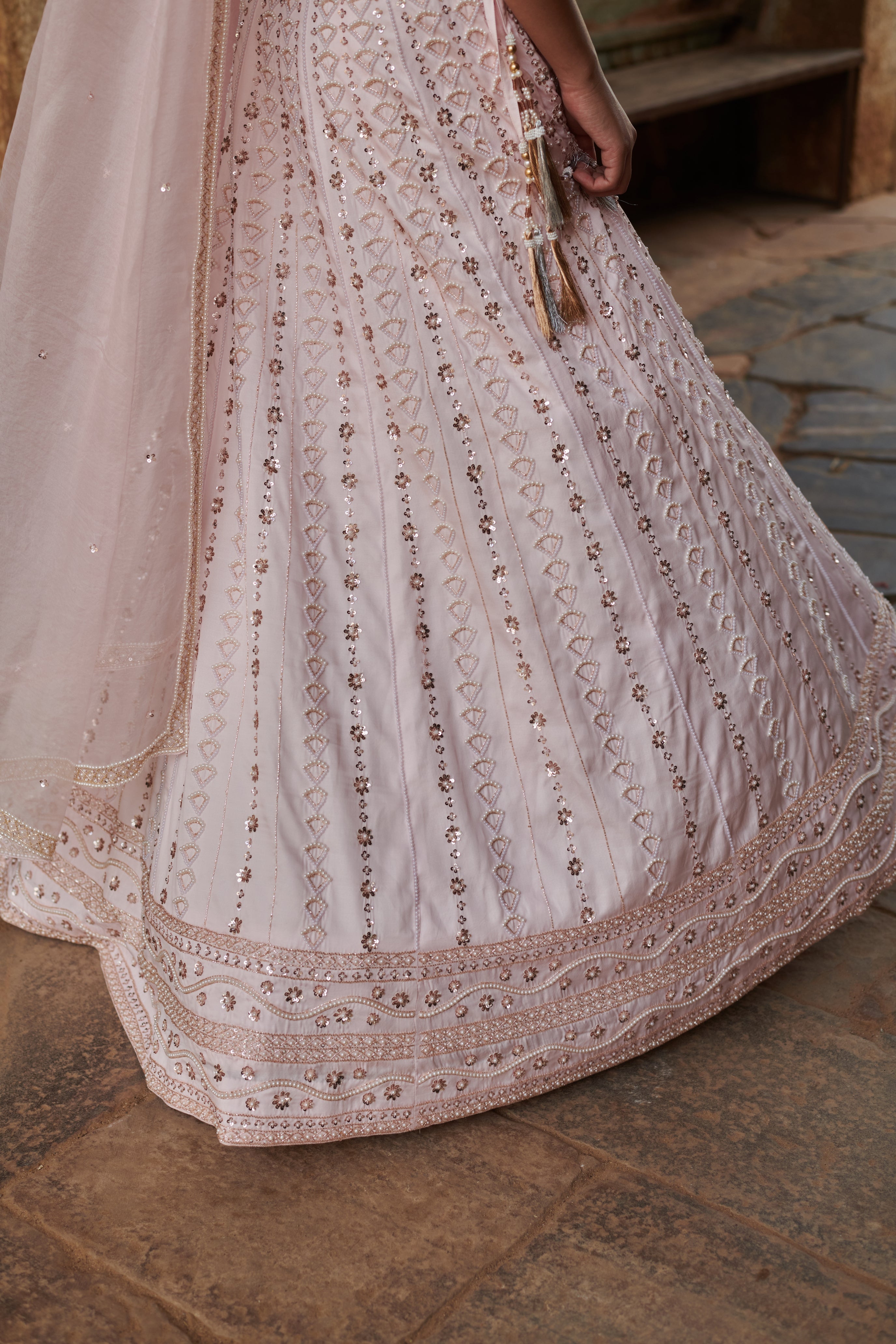 Anokhī (अनोखी) - Pink Embroidered Lehenga Set