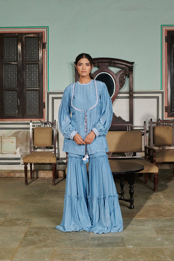 Vistāra  (विस्तारा) - Sharara with Top and Kurti Set