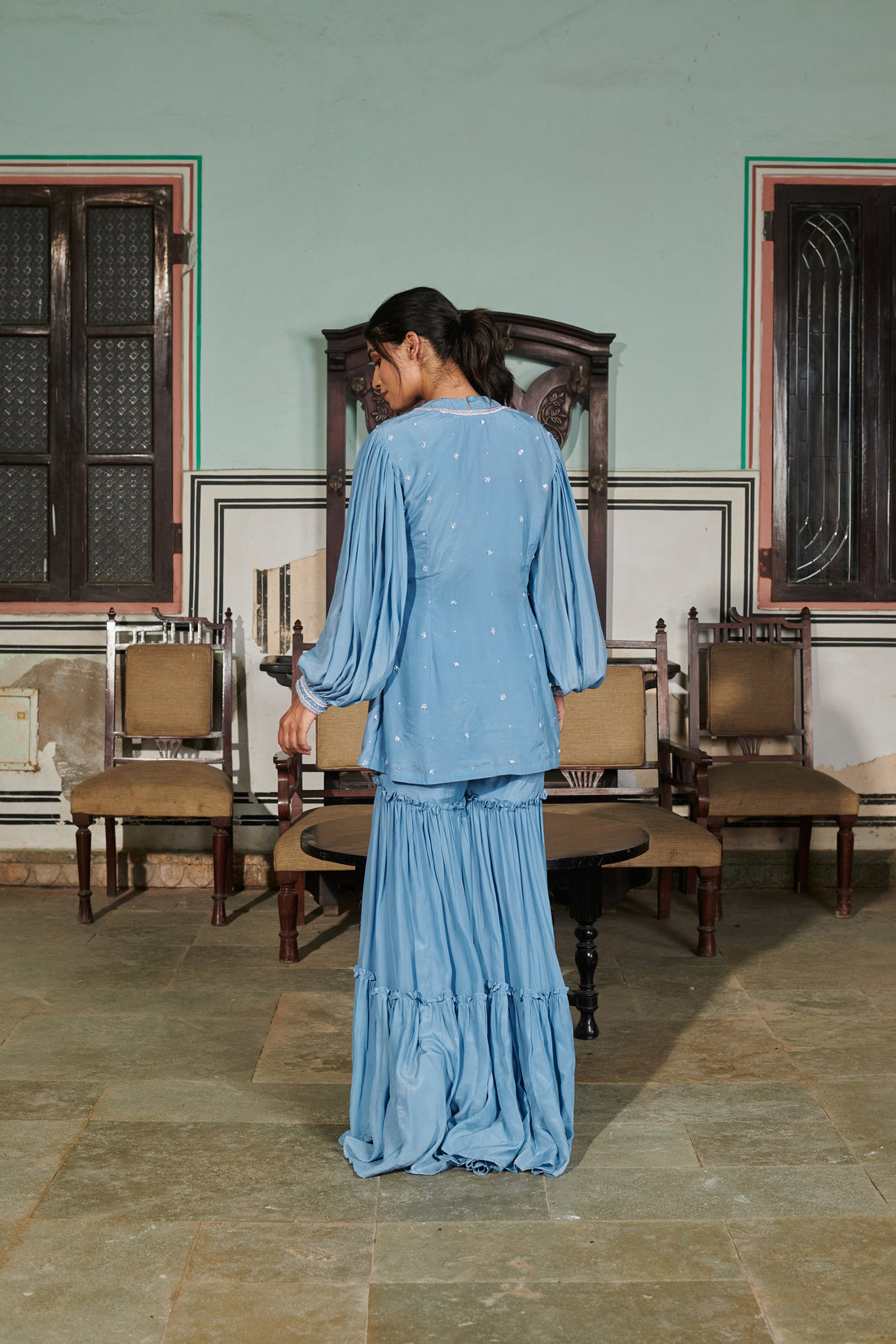 Vistāra  (विस्तारा) - Sharara with Top and Kurti Set