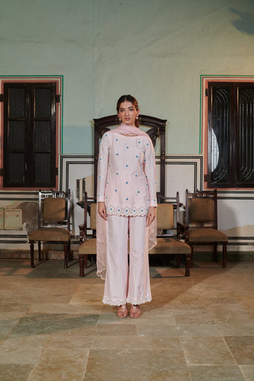 Anagha (अनघा) - Pink Embroidered Kurta Set