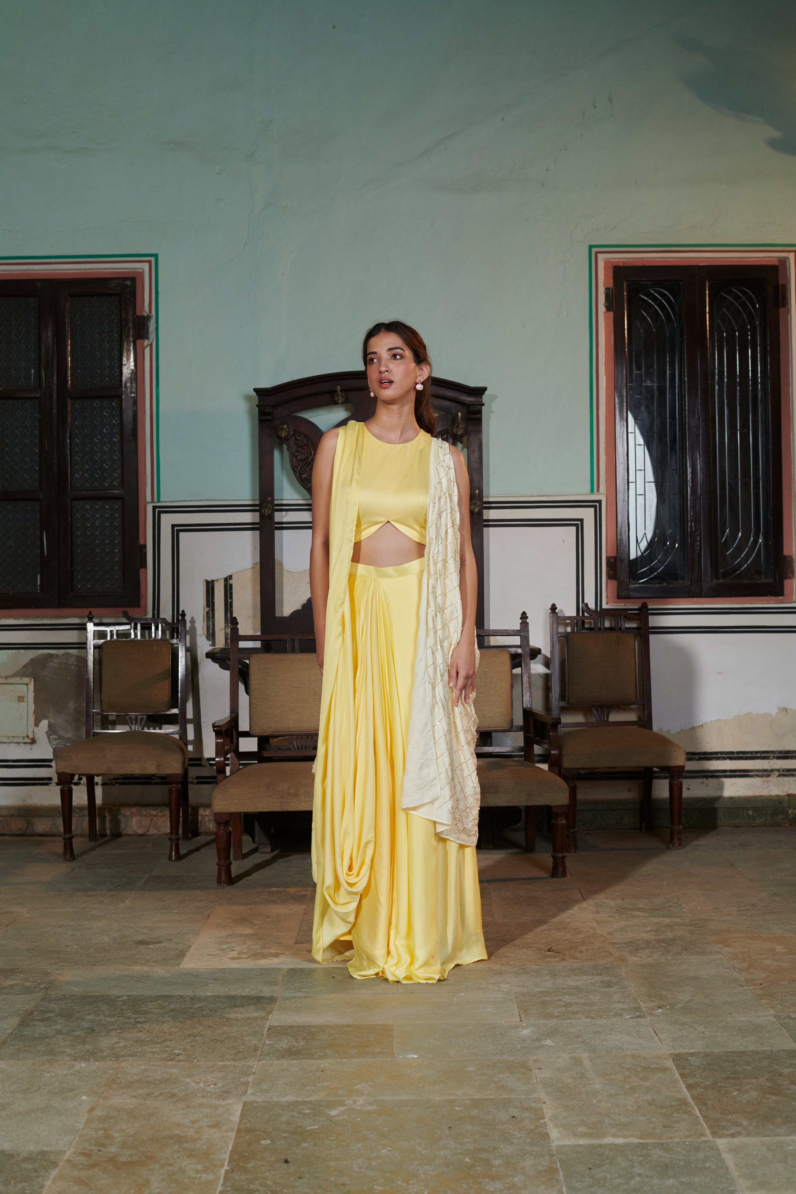 Trividha (त्रिविधा) - Drape Skirt Set