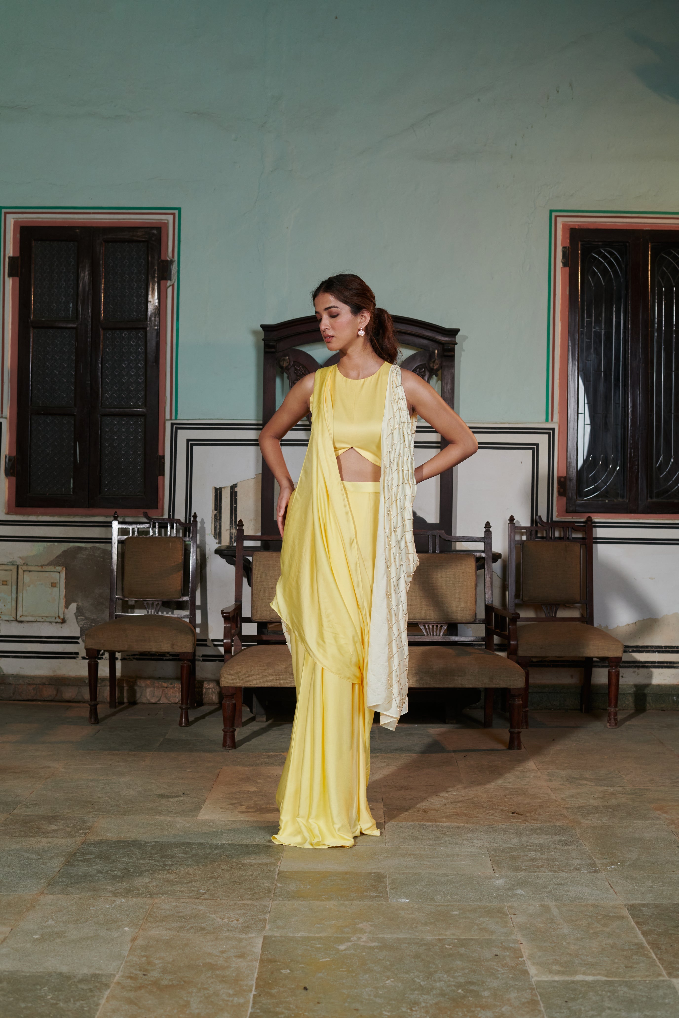 Trividha (त्रिविधा) - Drape Skirt Set